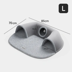 Comfy Cat Mat with Playful Tunnel, Furry Blanket for Extra Warmth and Snuggly Feeling