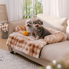 Plush Dog Bed Soft Plush Dog Pad, Sofa Couch Pet Furniture Protector Cover, Washable, Blanket Cushion Dog Kennel