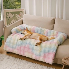 Plush Dog Bed Soft Plush Dog Pad, Sofa Couch Pet Furniture Protector Cover, Washable, Blanket Cushion Dog Kennel