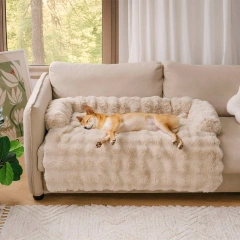 Plush Dog Bed Soft Plush Dog Pad, Sofa Couch Pet Furniture Protector Cover, Washable, Blanket Cushion Dog Kennel