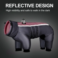 Reflective Big Dog Jacket Winter Warm Dog Clothes for Medium Large Dogs Waterproof Pet Coat Labrador Greyhound Vest Overalls