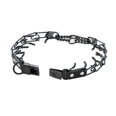 Dog Training Metal Prong Collar Removable Pet Link Chain Puppy Adjustable Stainless Steel Spike Necklace with Comfort Rubber Tip