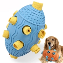 Dog Snuffle Treat Dispensing Football for Dogs Interactive Puzzle Pet Chew Toy Reducing Boredom Foraging Skill