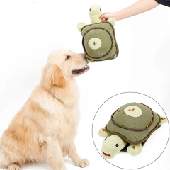 Dog Voice Plush Fleece Toy Shrinking Head Turtle Training Play Smelling Pet Supplies Puzzle Hidden Food Dog Toy