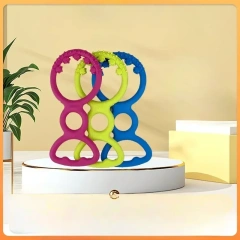 Rubber Pet Toy Strong Bite-Resistant Dog Bone Rubber Pet Dog Toy Cleaning Chewing Training Pull Ring Interactive Chew Toy