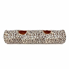 Pet Tunnel 3 Holes Leopard Crinkle Kitten Play Toy with Ball Collapsible Tunnel Tube for Small Medium and Large Cats Rabbit