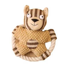 Dog Toys Rope Knot Training Prevent Tearing Durable Plush Toy Bite-resistant Molar Teeth Plush Voice Puppet Molar Teeth Cleaner