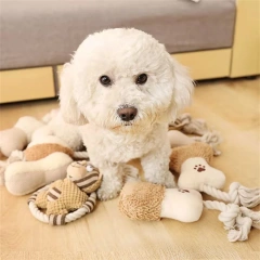 Dog Toys Rope Knot Training Prevent Tearing Durable Plush Toy Bite-resistant Molar Teeth Plush Voice Puppet Molar Teeth Cleaner