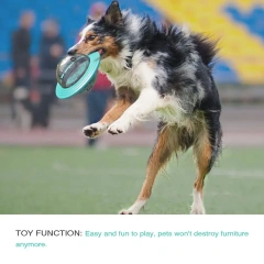 Flying Saucer Dog Game Flying Discs Toys Cat Chew Leaking Slow Food Feeder Ball Puppy IQ Training Toy Anti Choke Puzzle Dogs