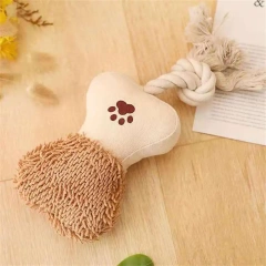 Dog Toys Rope Knot Training Prevent Tearing Durable Plush Toy Bite-resistant Molar Teeth Plush Voice Puppet Molar Teeth Cleaner