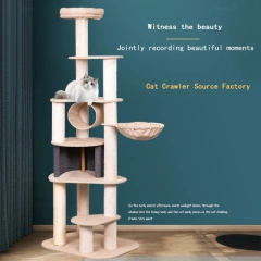 Large cat climbing frame cotton hemp fresh material factory direct sales of luxury cat nest sisal pillar cat platform