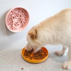 New pet slow food cat and dog bowl with suction cup silicone dog bowl