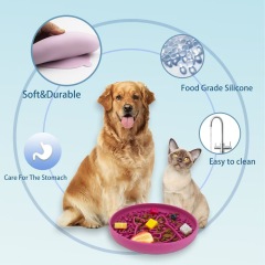 New pet slow food cat and dog bowl with suction cup silicone dog bowl