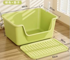 Cats Litter Box Large Capacity Semi-closed Anti-Splash Cats Toilet Bedpan Plastic Big Mac Oversized Cat Tray Bedpan Pet Supplies