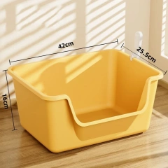 Cats Litter Box Large Capacity Semi-closed Anti-Splash Cats Toilet Bedpan Plastic Big Mac Oversized Cat Tray Bedpan Pet Supplies