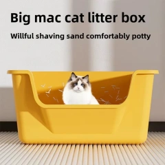Cats Litter Box Large Capacity Semi-closed Anti-Splash Cats Toilet Bedpan Plastic Big Mac Oversized Cat Tray Bedpan Pet Supplies