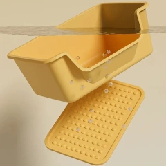 Cats Litter Box Large Capacity Semi-closed Anti-Splash Cats Toilet Bedpan Plastic Big Mac Oversized Cat Tray Bedpan Pet Supplies