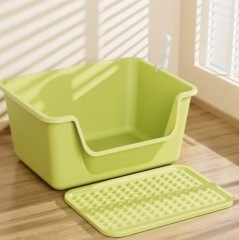 Cats Litter Box Large Capacity Semi-closed Anti-Splash Cats Toilet Bedpan Plastic Big Mac Oversized Cat Tray Bedpan Pet Supplies