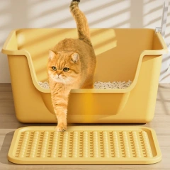 Cats Litter Box Large Capacity Semi-closed Anti-Splash Cats Toilet Bedpan Plastic Big Mac Oversized Cat Tray Bedpan Pet Supplies