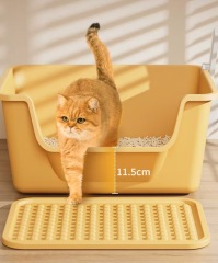 Cats Litter Box Large Capacity Semi-closed Anti-Splash Cats Toilet Bedpan Plastic Big Mac Oversized Cat Tray Bedpan Pet Supplies