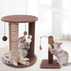 Brown non-stick wool sisal wholesale cat tree cute cardboard scratcher cat tree furniture