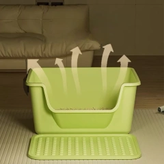 Cats Litter Box Large Capacity Semi-closed Anti-Splash Cats Toilet Bedpan Plastic Big Mac Oversized Cat Tray Bedpan Pet Supplies