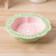 Persian Cat Bowl Anti-Black Chin Cat Canned Food Ceramic Bowl Small Dog Food Bowl With Wooden Shelf Anti-Knockover Water Cup