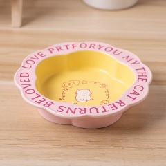 Persian Cat Bowl Anti-Black Chin Cat Canned Food Ceramic Bowl Small Dog Food Bowl With Wooden Shelf Anti-Knockover Water Cup