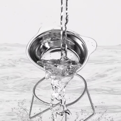 304 stainless steel cat and dog bowl protects the cervical vertebrae and prevents tipping