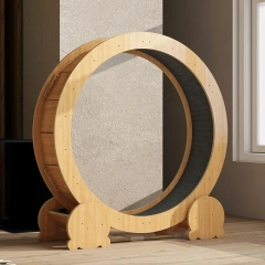 OEM Custom Silent Exercise Running Wheel Climbing Frame Wooden Fiberboard Cat Toy Anti-depression Cat Treadmill