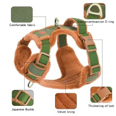 New dog plush warm I-shaped vest harness
