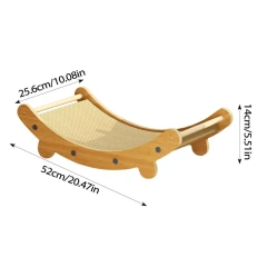 Wooden Cat Scratcher Sisal Cat Scratching Ball 3 In 1 Wear-Resistant Grinding Paw Toy Scratch Board Solid Wood Scraper For Cats