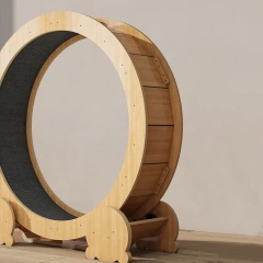 OEM Custom Silent Exercise Running Wheel Climbing Frame Wooden Fiberboard Cat Toy Anti-depression Cat Treadmill