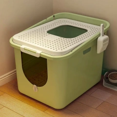 Large Top Entry Cat Litter Box with Cat Litter Scoop Oval