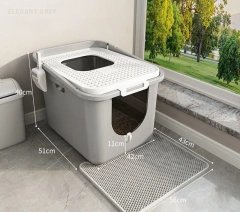 Large Top Entry Cat Litter Box with Cat Litter Scoop Oval