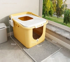 Large Top Entry Cat Litter Box with Cat Litter Scoop Oval