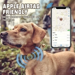 New Airtag Dog Collar Silicone Cover Anti Lost Pet Collar Nylon Reflective 360 ° Anti Entanglement for Medium Large Dogs