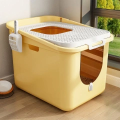 Large Top Entry Cat Litter Box with Cat Litter Scoop Oval