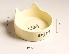 Wholesale new ceramic cat ear pet feeding bowl anti-tip
