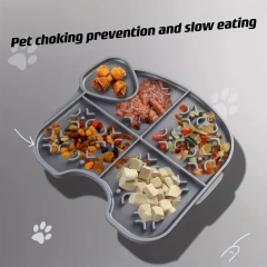 Elephant Shaped Dog Slow Feeder Mat, Silicone Anti-choking Dog Lick Pad Food Plate Mat With Raised Edge