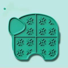 Elephant Shaped Dog Slow Feeder Mat, Silicone Anti-choking Dog Lick Pad Food Plate Mat With Raised Edge
