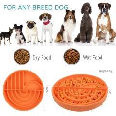 Dog Cat Pet Slow Food Bowl Cat Anti-Knockover Anti-Slip Food Bowl Puppy Anti-choking Silicone Feeder Toy Food Plate Pet supplies