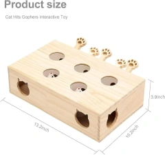 3-in-1 Cat Catcher and Toy, Mole Cat Toy, Bored Indoor Adult Cat Interactive Cat Toy, Cat Game (5 Holes)