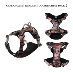 Dog luminous chest and back,LED light-up chest strap,Comfortable, breathable and luminous harness