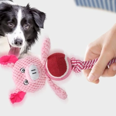 Plush Pig Frog Pet Squeaky Toys for Small Dogs Puppy Rope Ball Chew Toy Squeak Pets Accessories Supplies