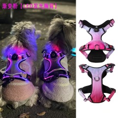 Dog luminous chest and back,LED light-up chest strap,Comfortable, breathable and luminous harness