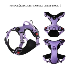 Dog luminous chest and back,LED light-up chest strap,Comfortable, breathable and luminous harness