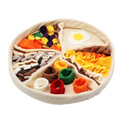 Delicious Treat for Dogs Food Plate Design Pizza Snuffle Mat Dog Chew Squeaky Inyeractive Plush Toys