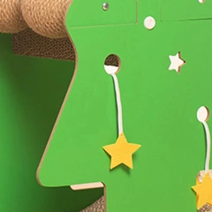 Christmas Cat Tree Kitten Scratching Post Vertical Scratcher Climbing Frame Pet Toy with Balls Crafts for Indoor Adults Cats