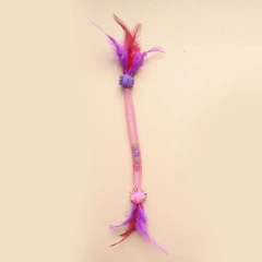 3pcs Random Mix Mint Ball Elastic Net Cat Teaser Stick Kitten Interactive Scratching Feather Toys Funny Pet Supplies